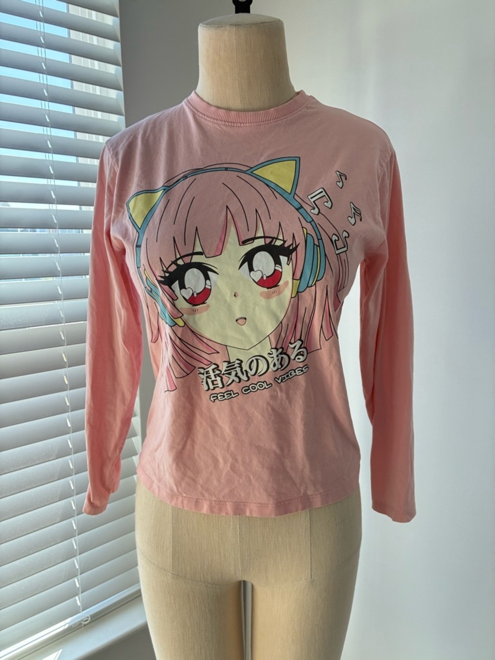 Zara Girl's Pink Anime Long Sleeve Top